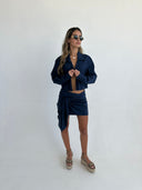 Cropped Shirt & Wrap Skirt Set