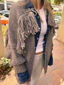 Chunky Fringe Knit - light brown
