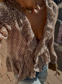Boho Ruffle Blouse