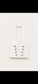 Buttoned Halter Top