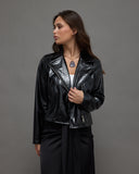 Shiny Faux Leather Jacket