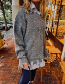 Layered Knit Sweater gray