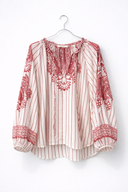 Boho Paisley Printed Peasant Blouse