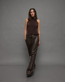 Wide-Leg Leather Pants