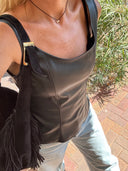 Faux Leather Corset Top