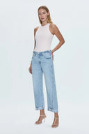 KACEY MID RISE CUFFED STRAIGHT JEAN - BERKELEY