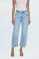 KACEY MID RISE CUFFED STRAIGHT JEAN - BERKELEY