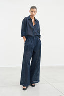 Openwork Eyelet Wrap Shirt