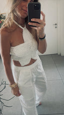 Flower Crochet Halter Top