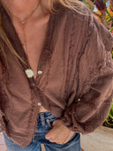Boho Frayed Lace Blouse
