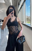 TRANSPARENT FLORAL LACE TOP