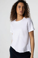 WHITE ROUND-NECK SHORT-SLEEVE ORGANIC COTTON T-SHIRT
Organic cotton