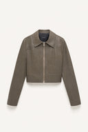 Cropped Faux Leather Jacket