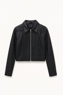 Cropped Faux Leather Jacket