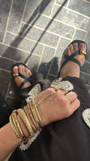 Luna Gold Accent Flat Sandals