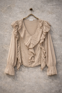 Desert Ruffle Blouse dark beige