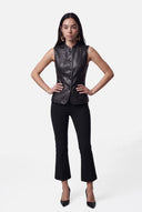 TOKYO - BLACK                 LEATHER VEST