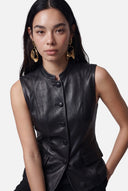 TOKYO - BLACK                 LEATHER VEST