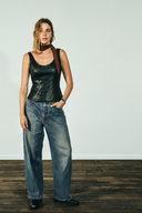 Faux Leather Corset Top