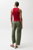 SABRINA CURVED UTILITY PANTS - MEADOW