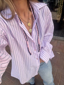 Striped Boyfriend Shirt pink