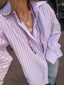 Striped Boyfriend Shirt pink