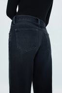 LEXI MID RISE BOWED STRAIGHT JEAN - MERCURY
