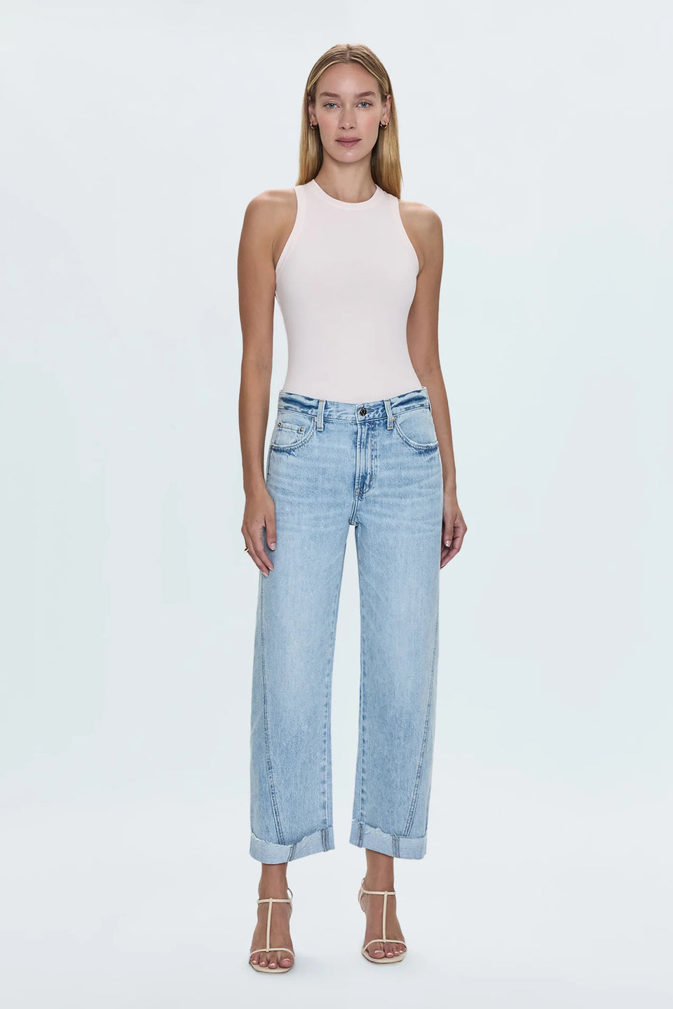 KACEY MID RISE CUFFED STRAIGHT JEAN - BERKELEY