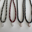 Rope Necklace with Crystal Drop