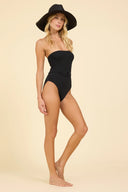 krinkle tube op with belt - black