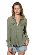 Olive classic gauze shirt