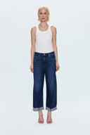 KACEY MID RISE CUFFED STRAIGHT JEAN - CULTIVATE
