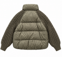 Cable Knit Sleeve Down Puffer Jacket