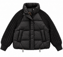 Cable Knit Sleeve Down Puffer Jacket