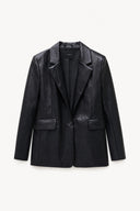 Faux Leather Blazer