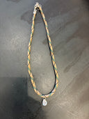 Rope Necklace with Crystal Drop