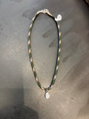 Rope Necklace with Crystal Drop